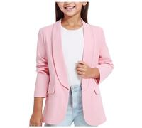 para niñas, Chaqueta de Traje Formal con Cuello Tipo Chal de Manga Larga, Bolsillo Interior Frontal Abierto para niños Top Niñas 6 Años
