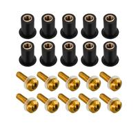 Para Ninja 250 300 650 H2R 250R Para ZX6R ER6N 10 Uds M5 Parabrisas Motocicleta Alerón Pernos Tornillos Tuerca(Gold)