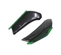 para Ninja400 2018-2024 Kit Alerones Laterales Aerodinámicos Motocicleta Alerones Fijos Alerón Inferior Carga Alerón Aerodinámico(Carbon Pattern Green)