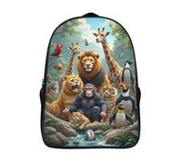 para niño niña mochila de dibujos animados paraíso animal alta capacidad mochila 3d impresos con 2 compartimentos animales salvajes mochilas ligeras-16,para adolescentes safari de senderismo