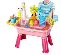 para niños - Divertida mesa de actividad eléctrica Wahle con tobogán y grifo, juegos de pesca falsos, para niños y niñas en casa, jardín, guardería y escuela infantil