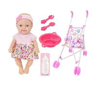 para niños pequeños con cochecito,Conjunto de con cochecito,Silla de comedor para niños pequeños, accesorios para - realista de 10 pulgadas con accesorios para para, juguete de casa d