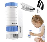 Para Niños - Portátil Portátil 60X-120X | Juguete Educativo STEM Y Científico Con Clip De Teléfono Y Cuerda | Mini De Bolsillo Para La Exploración De La Naturaleza