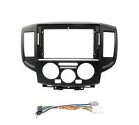 para Nissan NV200 2010-2018 Marco para Radio De Coche Accesorio Doble DIN Panel Frontal De Plástico De 9 Pulgadas para Salpicadero DYDGUTUFB(Black Frame Cable)