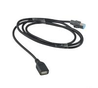 Para Nissan para TEANA Cable adaptador de audio USB de 4 pines, cable de interfaz de reproductor de radio de CD de coche de 120 cm, negro