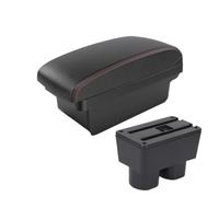 Para Nissan Para Tiida I 2004 2005 2006 2007 2008 2009 2010 2011 2012 2013 Caja Reposabrazos Coche Autopartes(A1 Black red NO USB)