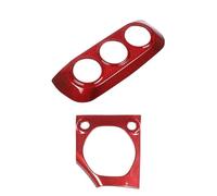 Para Nissan Z RZ34 400Z / Para Fairlady Z 2023-2026: Panel De Interruptores Y Salidas De Aire Del Climatizador En Fibra De Carbono Auténtica(2PCS Red)
