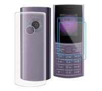para Nokia 110 4G 2023 Funda con 2 Piezas Vidrio Templado Película, KJYF Transparente Anti-Arañazo Suave TPU Silicona Carcasa y Protector Pantalla para Nokia 110 4G 2023 (1.8") - Cristal