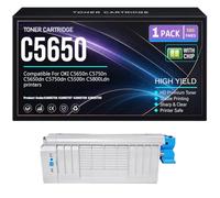 para Oki C5650n C5750n C5650dn C5750dn C5500n C5800Ldn Cartuchos de tóner C5650 43865708 43865707 43865706 43865705 Impresoras,Cyan-C5650