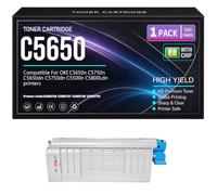 para Oki C5650n C5750n C5650dn C5750dn C5500n C5800Ldn Cartuchos de tóner C5650 43865708 43865707 43865706 43865705 Impresoras,Magenta-C5650