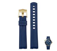 Para Omega Seamaster 300 Universo 007 Fluorous Curved Fluorous Silicone Bode Watch Band de 20 mm RELAJO MENTRACIONES DE MENTRAS Soft Strap (Color: 10 mm Gold, tamaño: 20 mm) Interesting life