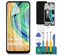 Para One Plus Nord N100 pantalla LCD para One Plus Nord N100 pantalla de repuesto para One Plus Nord N100 Touch Screen BE2013 digitalizador kit de reparación (negro, con marco)