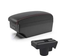 Para Opel Para Astra H 2004-2014 Guantera Con Portavasos Y Compartimento Almacenamiento En El Reposabrazos Interiores Accesorios(A red line)