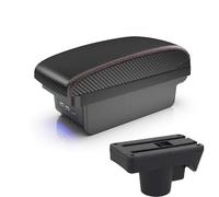 Para Opel Para Astra H 2004-2014 Guantera Con Portavasos Y Compartimento Almacenamiento En El Reposabrazos Interiores Accesorios(B red line)