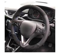 para Opel para Astra(K) para Corsa(E) para Crossland X para Grandland X para Insignia Funda De Volante De Cuero Cubierta Volante Coche(White Thread)