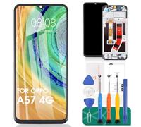 Para Oppo A57 4G Pantalla LCD para Oppo A57s Pantalla de repuesto para Oppo A57 4G/A57s Pantalla táctil CPH2387 CPH2385 Kits de reparación de digitalizador (negro, con marco)