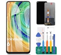 Para OPPO Realme 6 Pantalla LCD para Realme 6 2020 Reemplazo de pantalla RMX2001 Touch Digitizer Kits de reparación (negro, sin marco)