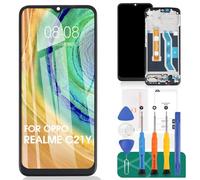Para OPPO Realme C21Y pantalla LCD para Realme C25Y reemplazo de pantalla para Realme C21Y/C25Y pantalla táctil digitalizador kits de reparación (negro, con marco)