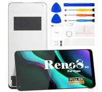 para OPPO Reno8 5G Pantalla de Repuesto para OPPO Reno 8 5G Pantalla LCD para Reno8 5G Pantalla táctil digitalizador CPH2359 Kits de reparación (Negro, sin reconocimiento de Huellas Dactilares)