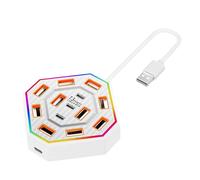 Para ordenadores portátiles, 13 puertos USB, accesorios electrónicos, diseño RGB, para apartamento, escuela en casa, residencia de estudiantes