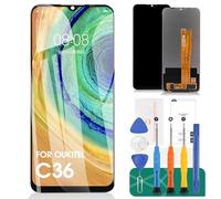 Para Oukitel C36 Pantalla LCD para Oukitel C36 Reemplazo de pantalla para Oukitel C36 Touch Digitizer Assembly Kits de reparación (negro, sin marco)