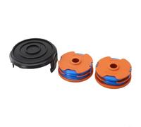 Para Ozito LTR-529U WG119E Ensamblaje de bobina y tapa, cable de alimentación automática de 1,5 mm de diámetro con cubierta protectora, piezas de repuesto QT455, paquete de 2 carretes