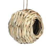 Para Paja - 2 nidos tejidos a mano en pajita | Refugio jaula para ventana jardín exterior | Cabaña escondite para gallo y trampa para periquito, Casa D