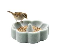 para pájaros de piedra pómez - Plato de agua impermeable de 15 cm | Bandeja de alimentación de suelo antideslizante para pinzones, loros, jardín, patio, balcón, cuidado natural de picos y