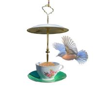 para Pájaros en Forma de Taza de Té,Cuenco alimentador para colibríes,colgable para pájaros Silvestres - para jardineros dueños de casa Amantes de Animales pajareros Patio jardín
