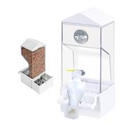 para pájaros - Jaula Externa automática para Loros, comederos externos para jaulas, comederos Colgantes al Aire Libre para balcón, Patio, terraza y área de alimentación de Animales