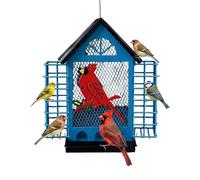 para pájaros - Metal 21,5 x 20 x 24,5 cm | Seguro para Ardillas | Dispensador de Semillas Colgante para Exteriores con Superficie para atraer Aves Silvestres en el jardín, en la T