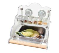 para pájaros para jaulas, cuencos para jaula de pájaros,Alimentador de periquitos antisalpicaduras para pájaros | Dispensador de comida rotatorio para periquitos, cuenco de comida para