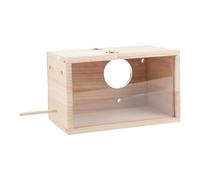 para Pájaros Periquito - Casas Nidos De Acrílico De Madera De 12x12x19,5 Cm, Refugio De Jaula De Cría Transparente, Espacio De Anidación De Cacatúas | Accesorio de jaulas de visualización