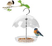para pájaros Silvestres - 17,5 x 15 x 23 cm - Bandeja Colgante Transparente para sombrilla, diseño Abierto 360°, para pájaros al Aire Libre para jardín, balcón, Patio, Patio, Ligero