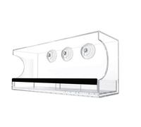 Para Pájaros Transparente Para Ventana Estación de Alimentación Antiderrame | de Acrílico Transparente Desmontable para Observación para Jilgueros y Canarios Interior