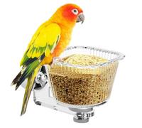 para pájaros transparente - Recipiente de acrílico con protección contra salpicaduras para semillas, para colgar en la jaula, diseño creativo y moderno para periquitos, canarios