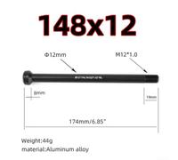 para palanca Eje Pasante Bici 148x12mm para boost Negro Mate | Aleación aluminio, acabado negro, compatible 100x12mm, montaje , ideal mantenimiento(148x12mm)