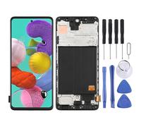 Para pantalla LCD Super Amoled compatible para Galaxy A51 4g Digitizer Ensamblaje completo con marco negro