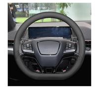 para para Mustang Mach-E 2020-2025 Cubierta Volante Tipo D Accesorios Interiores Protectores Antideslizantes Cuero Ultrafinos(Línea Negra Tipo D)