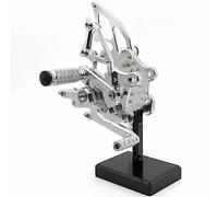 Para Para Yzf R3 Para Mt03 2014-2021 Motocicleta Rearset Reposapiés Pedal Para Cnc Aleación Aluminio Pie Peg Rearset Juego Trasero Reposapiés(Silver)