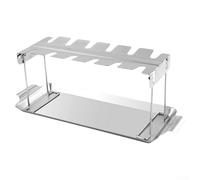 Para patas y alas de pollo a la parrilla con estante plegable de acero inoxidable, cuenta con asas para un fácil transporte y almacenamiento, resistente a la corrosión y ahorro de espacio