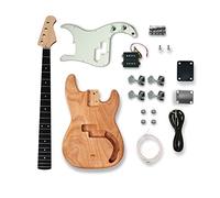 Para PB Kit De Bajo Eléctrico 21 Trastes Cuello De Arce Sin Terminar Cuerpo De Madera De Okoume Con Todas Las Piezas kit de guitarra electrica sin terminar