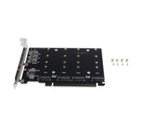 Para PCIE 4.0 5.0 x16 a 4 puertos NVMe M.2 SSD placa adaptadora con estado LED y chip de alimentación fiable para una configuración optimizada multi-SSD