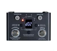 Para pedal de efectos de guitarra M-VAVE V2 Looper con 30 ritmos, tiempo de grabación de 11 min, ritmo de toque 40-240 BPM, USB-C, sincronización automática para guitarra y bajo, turquesa/negro (negro