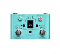 Para pedal de efectos de guitarra M-VAVE V2 Looper con 30 ritmos, tiempo de grabación de 11 min, ritmo de toque 40-240 BPM, USB-C, sincronización automática para guitarra y bajo, turquesa/negro (azul)