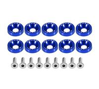 para pernos de placa de matrícula de calavera EBTOOLS Junta de tornillo M6 automotriz, arandela M6 para automóvil Tornillo de cabeza de copa de aluminio de acero inoxidable Junta redonda plana Guard