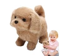para perro corto: perro de peluche animado, mascota interactiva con caminar, ladridos, removiendo la cola, lindo y alentando el aprendizaje | Ideal para 2