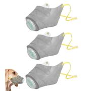 para Perros - 3 Pieces Reusable Puppy Respirator with Adjustable Straps | Polvo Protection Facial Covers for Small to Large Breeds, Training, Outdoor Camping Hiking Walking Pets