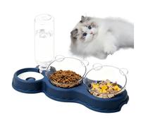 para perros de doble cámara - 14,96 pulgadas PP PC | Juego de alimentación inteligente - Comida seca separada flexible para gatos perros alimentación individual hogar multimascotas