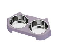 para perros elevado, antideslizante y extraíble, con dos cuencos de acero inoxidable, para vivienda, comedor, cocina, salón, casa, patio, terraza, garaje